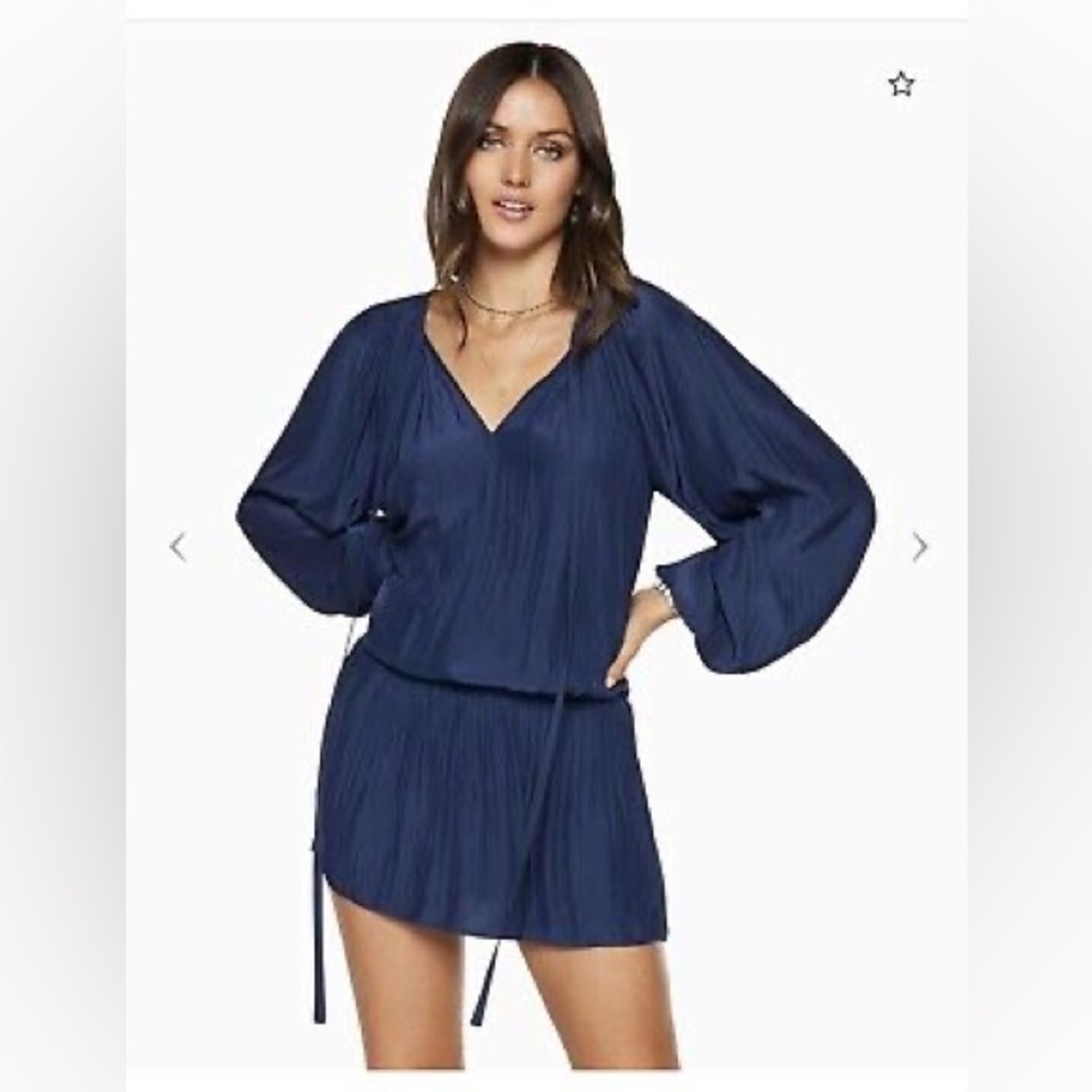 Ramy Brook Smocked Mini Dress Navy